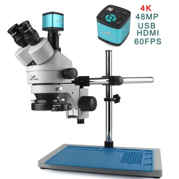 38MP SAMBAND-Samhæft USB Microscopio Myndavél 3,5 X-90X Simul-Brennidepli Trinocular Hljómtæki Smásjá Lóða PCB Skartgripi Gera Kit