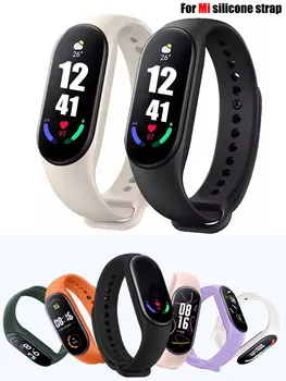 Watchbands fyrir Xiaomi Mi Hljómsveit 7 armband sílikoni úlnlið Miband 5 6 NFC Skipti verð Íþrótt correa mi hljómsveit 7 6 3 4 5 ól