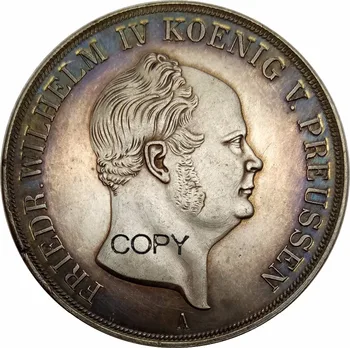 Þýska Segir Ríki í dag 2 Thaler / 3 1/2 Gulden Friedrich Wilhelm IV 1855 Kopar-Silfur Afrit Mynt