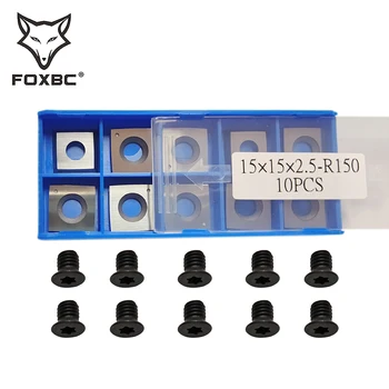 FOXBC 15mm x 15mm x 2,5 mm Radíus 150 Carbide Sett Fyrir Byrd Shelix Dewalt DW735 DW735X Cutterheads 10pcs